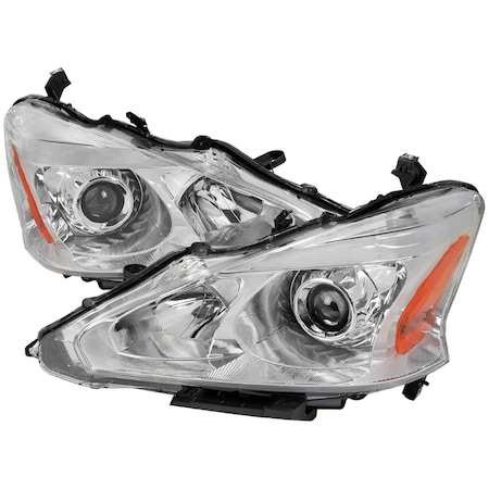 Spec-D Tuning 13-15 Nissan Altima Sedan Projector Headlights- Chrome 2LHP-ALT13-GO